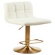 image 2 of Interiors by Premier Adjustable Gold & White Finsih Bar Stool, Comfort And Stable Counter Stool, Elegant Kitchen Bar Chair