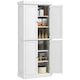 image 1 of HOMCOM Modern Kitchen Storage Cabinet, 6-Tier Shelves W/ 4 Adjustable, White