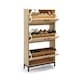 image 2 of VonHaus Lena Rattan 3 Drawer Shoe Storage Cabinet