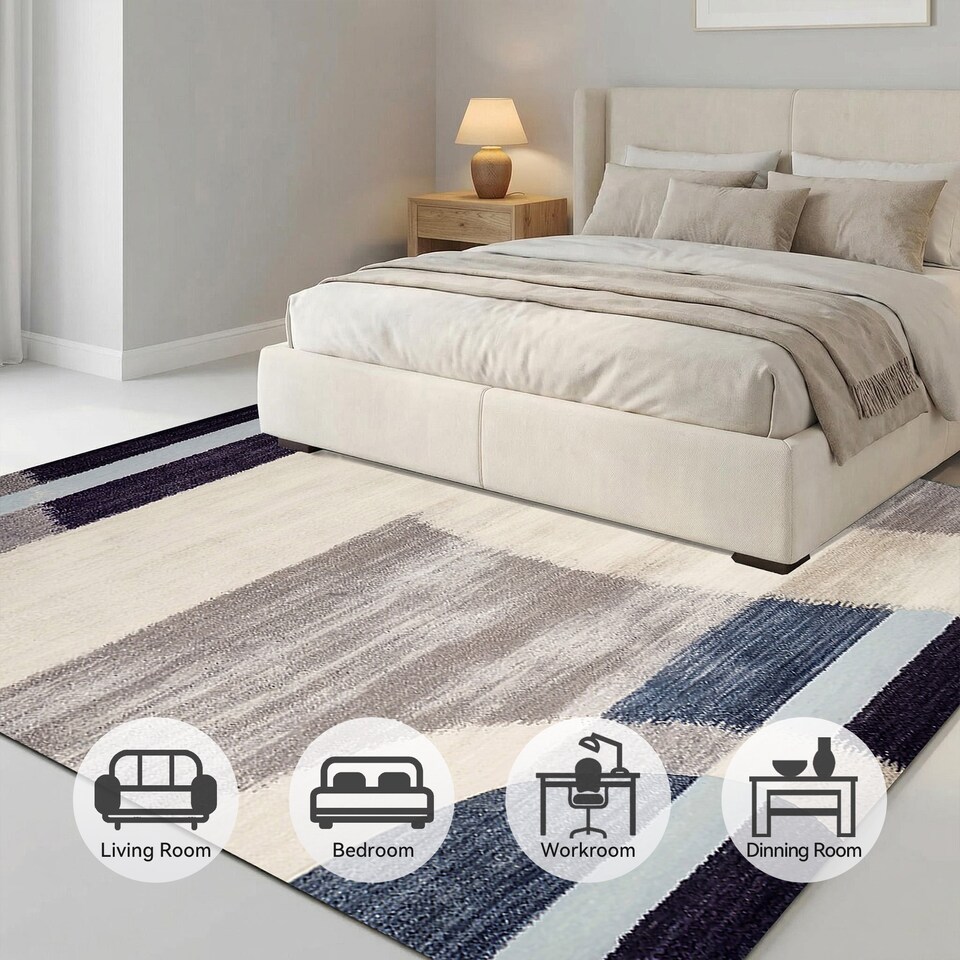image 1 of Short Pile Rectangular Arch Pattern Rug 80x150cm