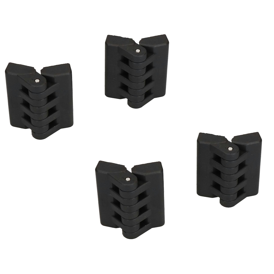 image 1 of Polyamide Hinge Plastic 64x65mm Concealed Fixing Door Locker Hatch 4PK Black