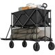 image 1 of Outsunny Double Decker Folding Trolley Cart on Wheels, 200KG Capacity Black