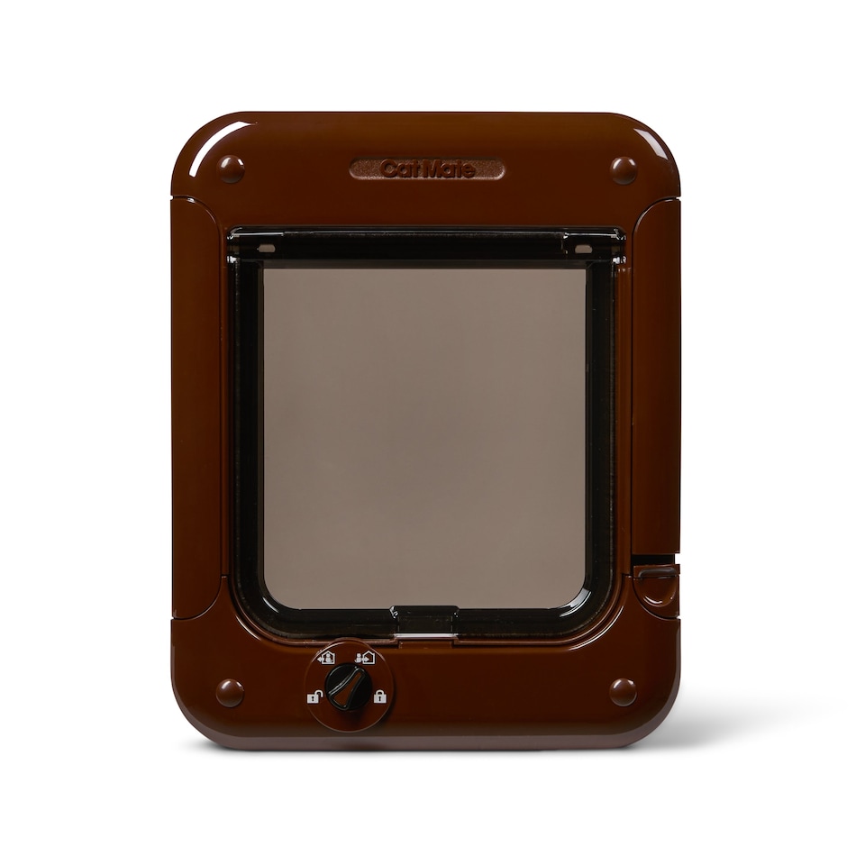 image 1 of Cat Mate Rotary 4-Way-Locking Cat Flap Brown (358) | Brown