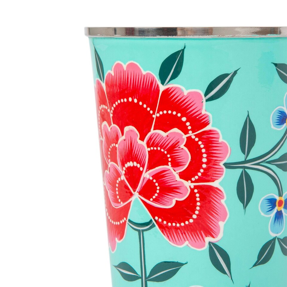 image 1 of BillyCan Hand-Painted Picnic Cups - 300ml - Mint Peony Green