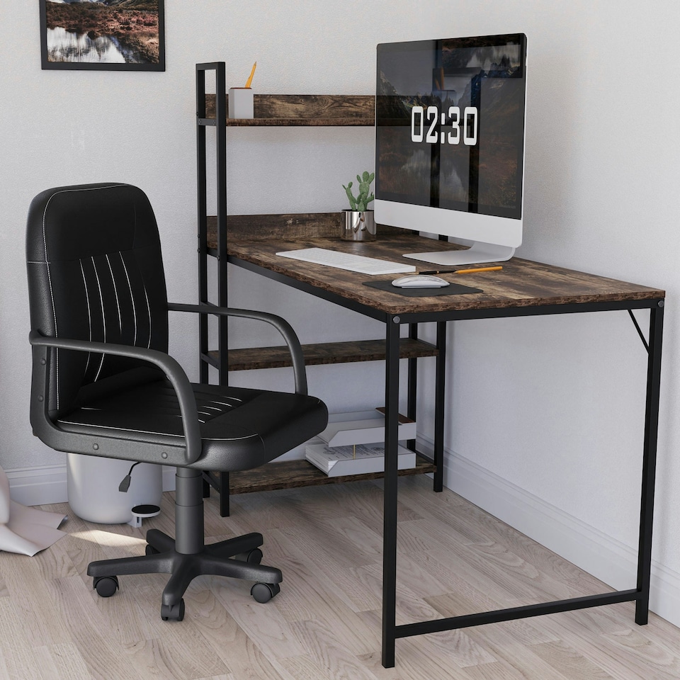 image 1 of Vida Designs Morton Office Chair Computer Desk Table Chair, Black