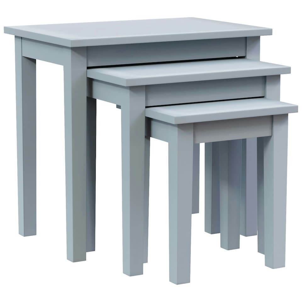 image 1 of Vida Designs Yorkshire Set of 3 Nest of Tables Sofa Side End Table, Grey