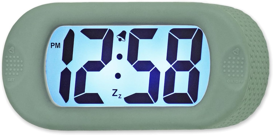 image 1 of Acctim Silicone Digital Alarm Clock Smartlite Crescendo Alarm Easy Read Jumbo Display Silicone Case | Green | Pale Green