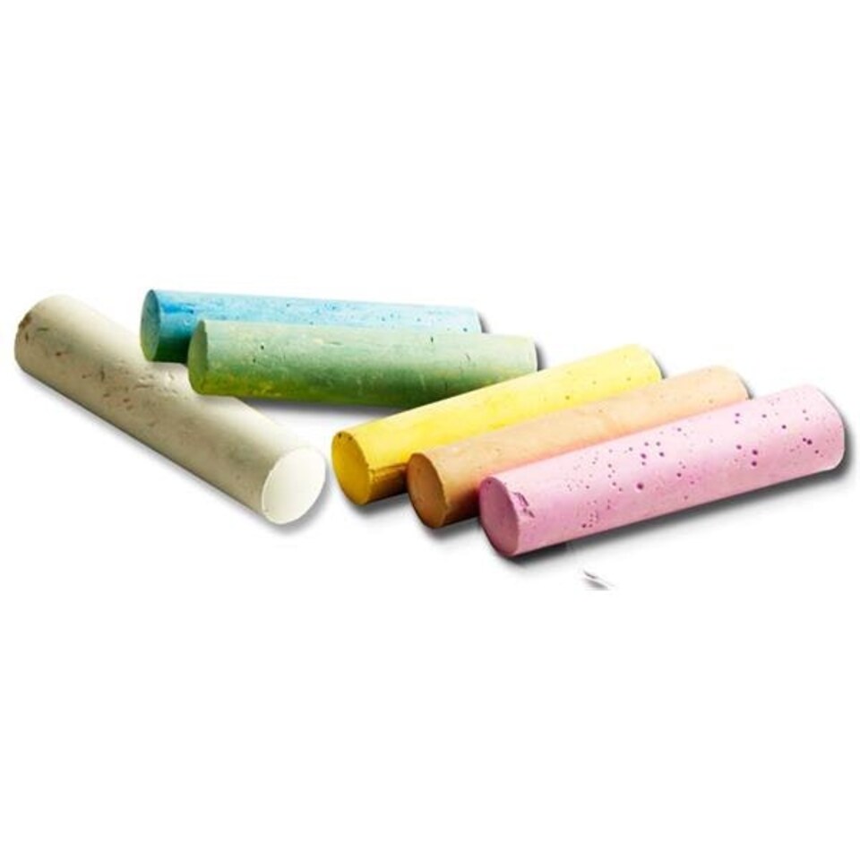 image 1 of Box of 6 Jumbo Coloured Sidewalk Chalk by World of Colour