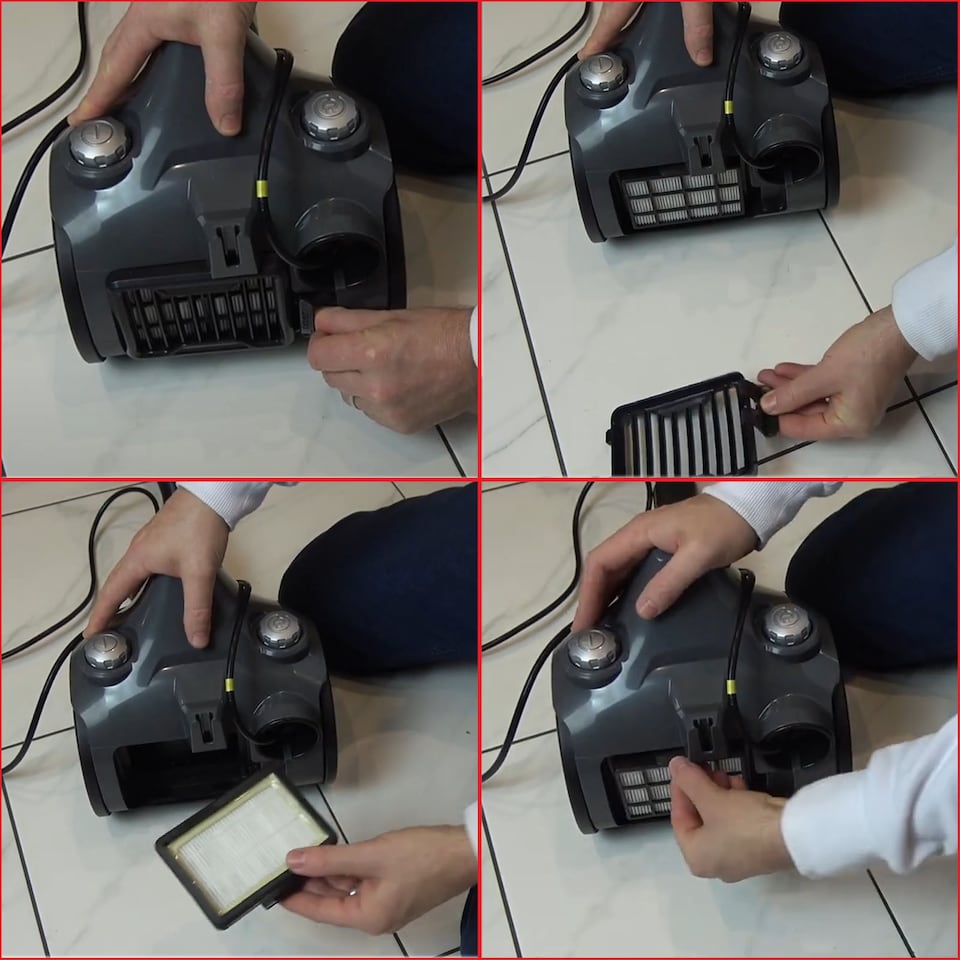 image 1 of SPARES2GO HEPA Filter Kit for Morphy Richards 980563 980571 Cylinder Vacuum Cleaner