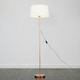 image 2 of ValueLights Charlie Copper Floor Lamp White Doretta Shade | Copper
