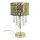 image 3 of ValueLights Enna Gold Moroccan Style Bedside Table Lamp with Acrylic Jewel Droplet Drum Lampshade - Bulb Included