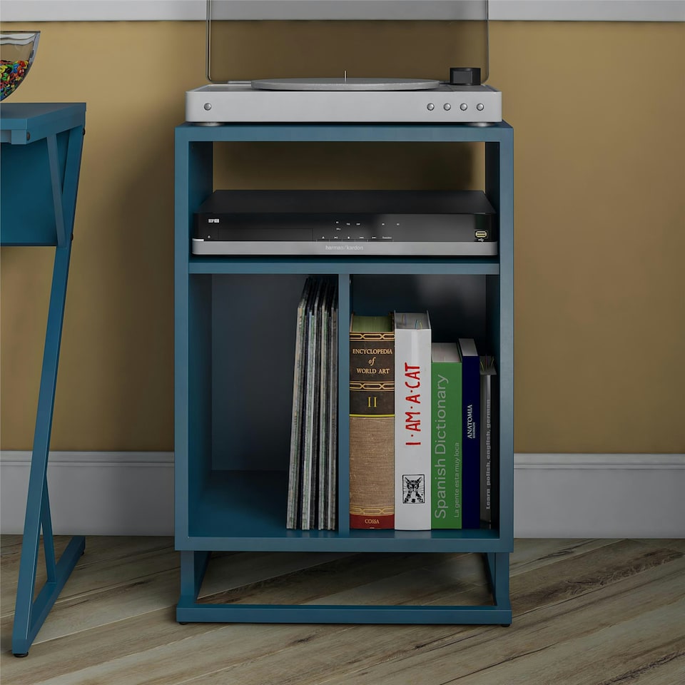 image 1 of Regal Turntable Stand in Metal Blue | Blue | Blue