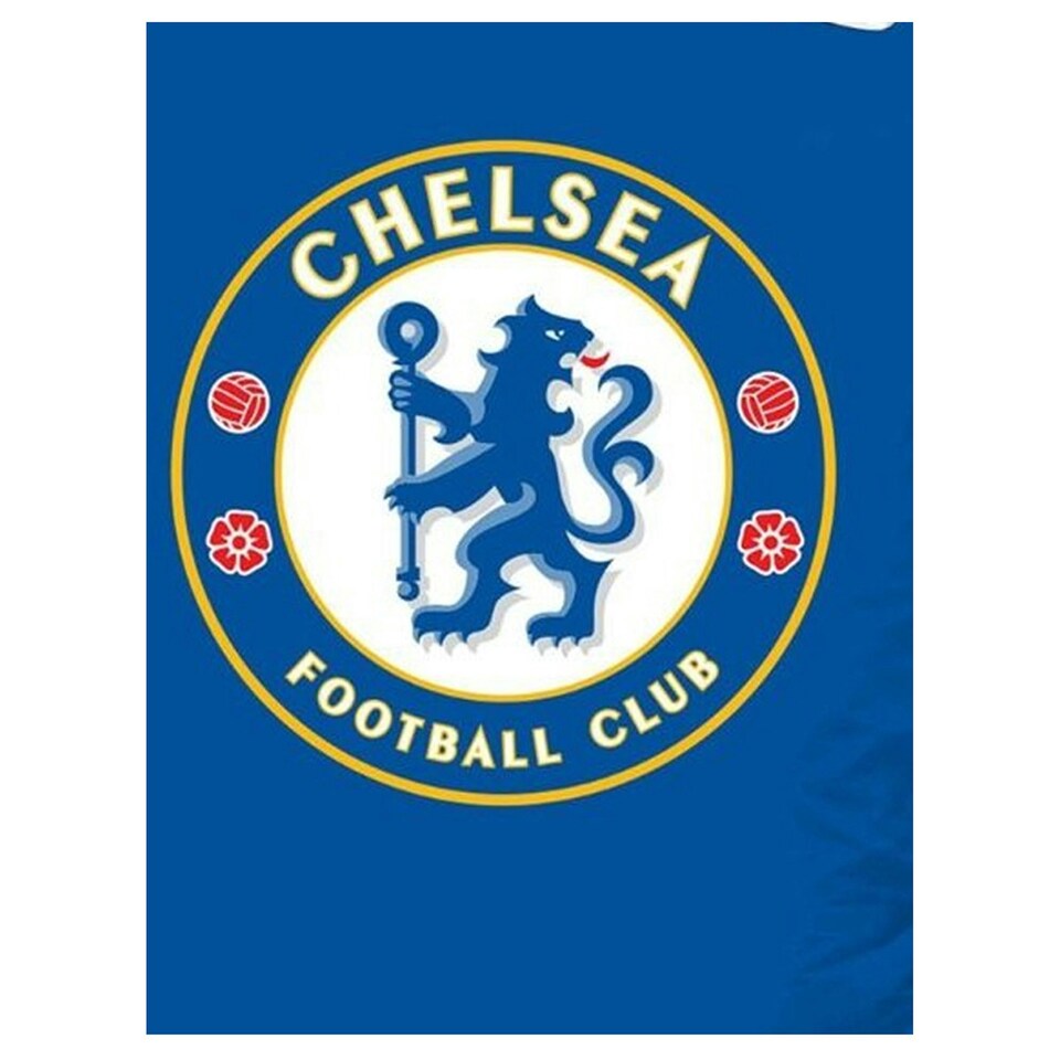image 1 of Chelsea FC Reversible Cotton Crest Duvet Cover Set - Royal Blue/White - Single Blue | Single