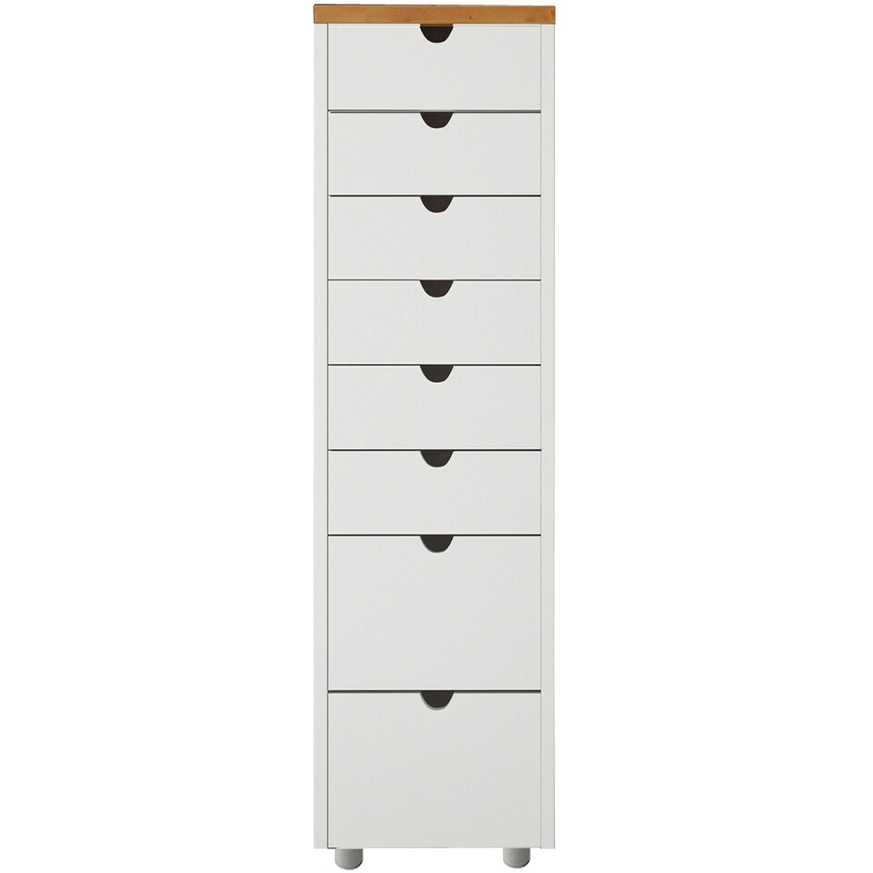 image 1 of Gava Chest 8Drawers  WhiteSt 34x39x102cm