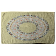 Yellow Circle Ornament. Round Frame (Kitchen Towel)