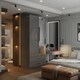 image 1 of Modern 2 Door High Gloss Wardrobe with Mirror, Drawers & Hanging Rail