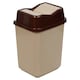 image 1 of Plastic Waste Recycling Bin With Butterfly Lid for Kitchen or Office | Brown | 30L Cappuccino