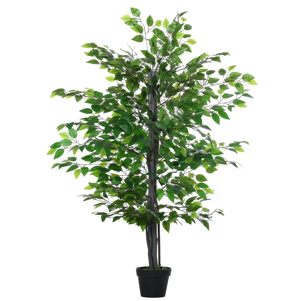 image 1 of Outsunny 145cm Artificial Banyan Plant Faux Decor Tree w/ Pot Indoor