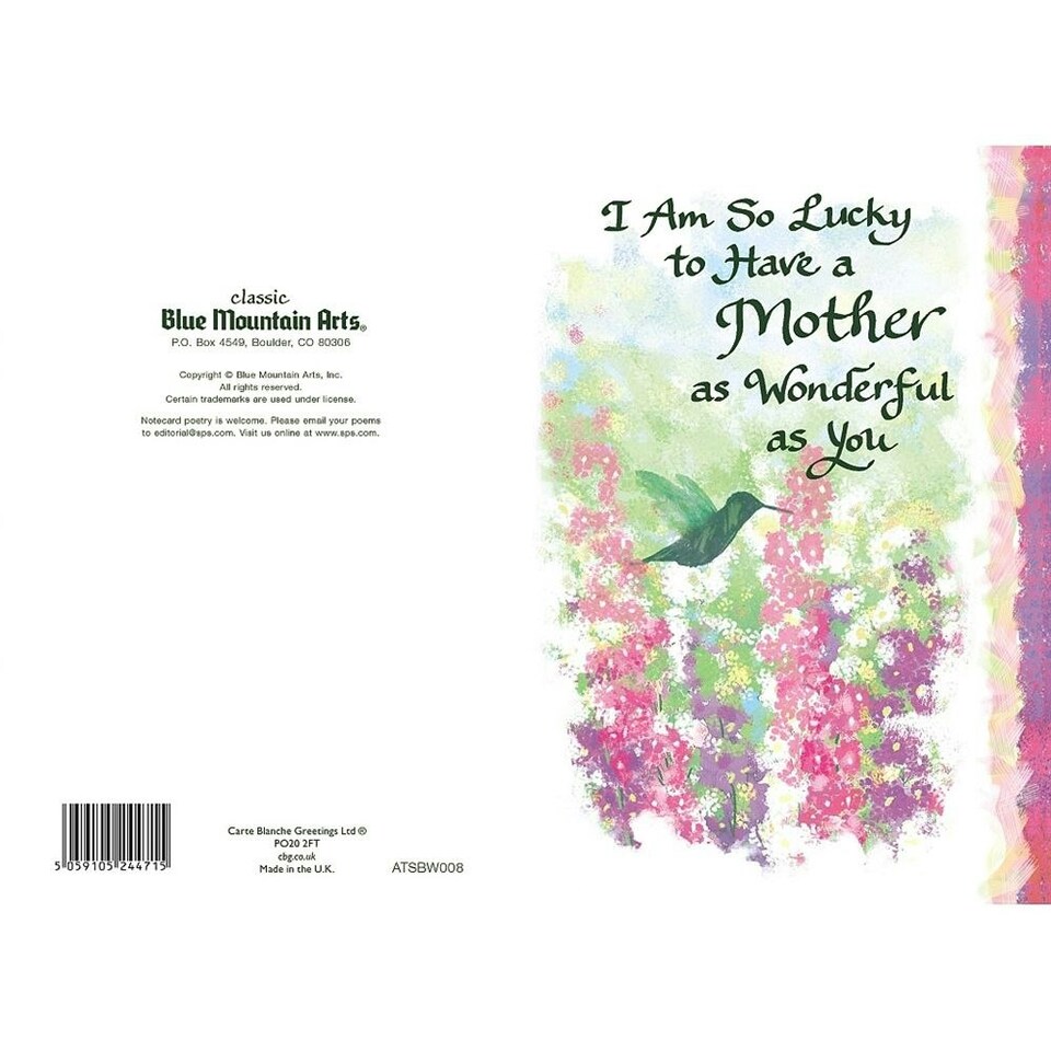 image 1 of Lucky to Have a Mother.. Sentimental Verses Keepsake Greeting Card