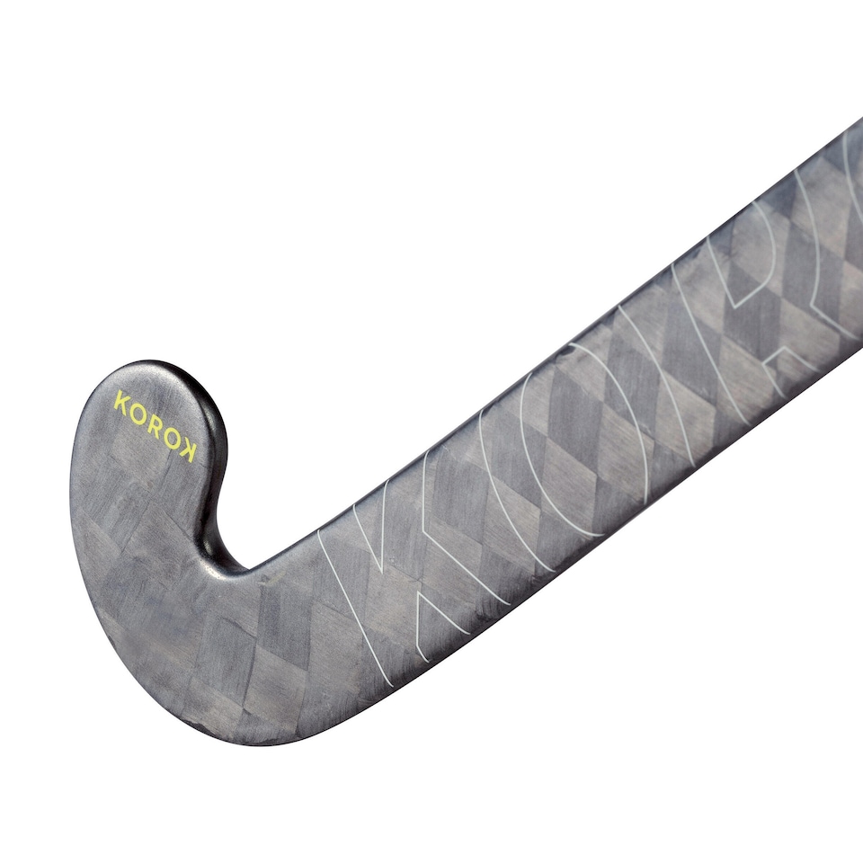 image 1 of Decathlon Adult Advanced 95% Carbon Low Bow Field Hockey Stick FH995 - Grey/Yellow