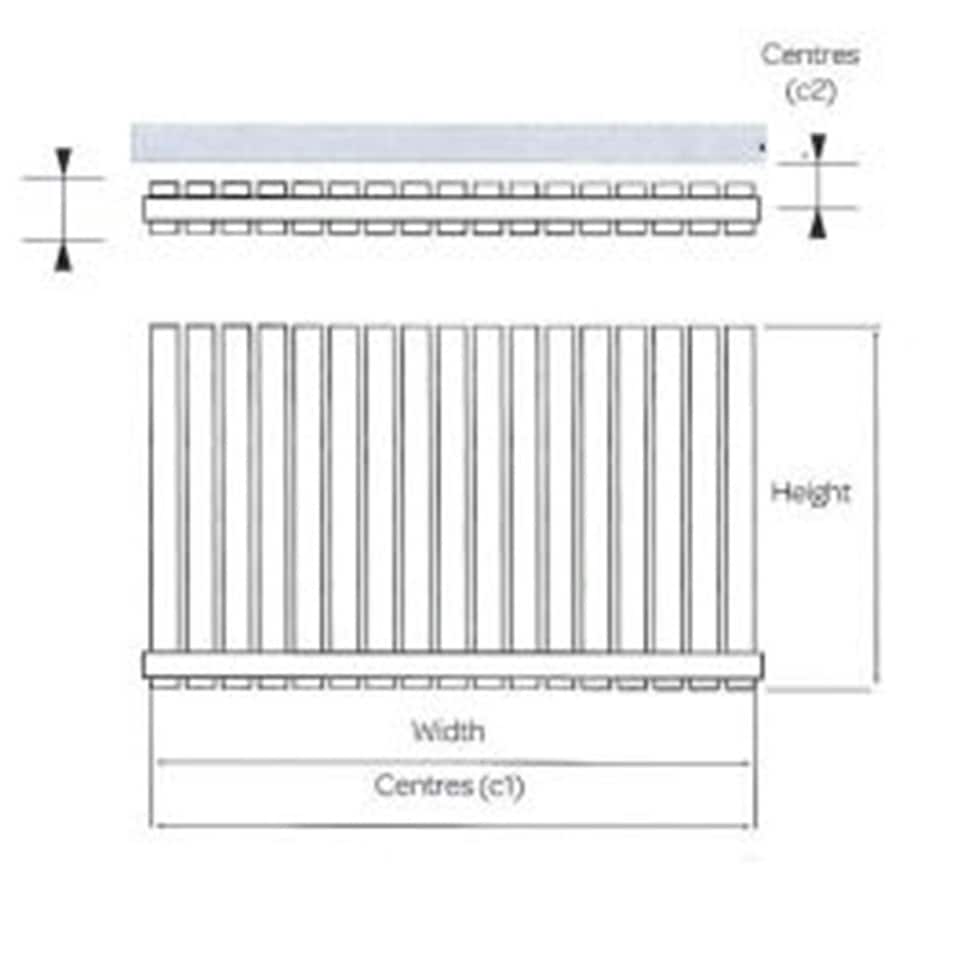 image 1 of 600mm (H) x 770mm (W) - Anthracite Horizontal Radiator (Berlin) - Single Panel - (0.6m x 0.77m) - Depth 52mm