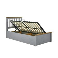 Francis Grey Wooden Ottoman Bed And Signature Platinum 2000 Pocket Sprung Mattress Single | Grey