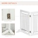 image 5 of PawHut Foldable Wooden Pet Gate w/ 3 Panels 2 Support Feet for Small Dogs White