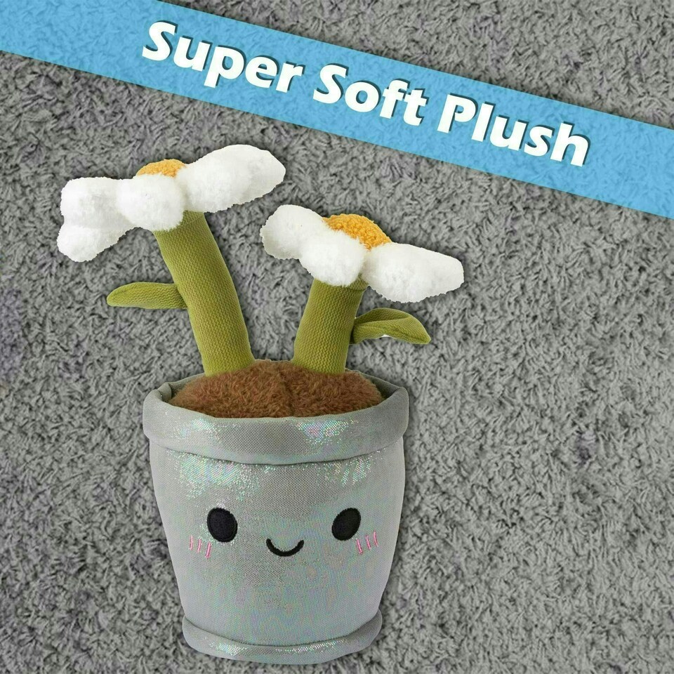 image 1 of Flowerpot Soft Toy Cute Plushie Huggable Cuddly Stuffed Toy Gift 30cm White