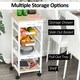 image 4 of HOMCOM Mobile Rolling Kitchen Island Trolley for Home Metal Baskets Tray Shelves