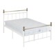 image 1 of Marlborough 4 Feet 6 Inches Bed Frame - L201 x W142.5 x H87.5 cm - White/Antique Brass
