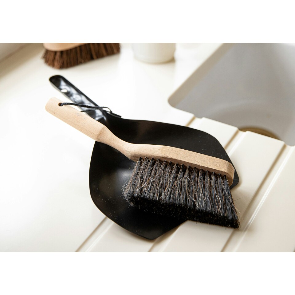 image 1 of Natural Elements Beechwood Dustpan and Brush Grey