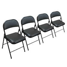 TekBox 4x Folding Faux Leather Chairs