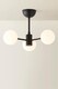 image 3 of ValueLights Marlow Frosted Glass Matte Black 3 Way Ceiling Light