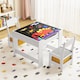 image 3 of COSTWAY Kids Table Chair Set with Double Storage Box Yellow