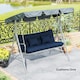 image 7 of Outsunny Outdoor Seat Cushions Back Cushion with 2 Pillows, Seat Pads | Blue | Dark Blue | Seat cushion: 150x50x10cm, Back cushion: 150x50x10cm, Pillow: 40x30x15cm