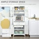 image 3 of HOMCOM Kitchen Storage Cupboard w/ Microwave Drawer for Dining Room, White