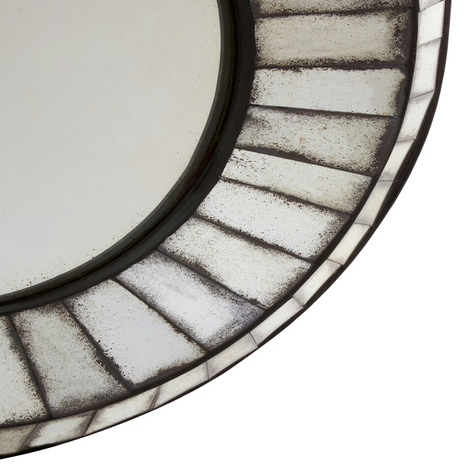 image 1 of Interiors by Premier Oval 3D Mozaic Wall Mirror Black