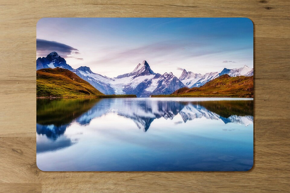 image 1 of Panoramic view of the Mt. Schreckhorn and Wetterhorn (Placemat & Coaster Set)