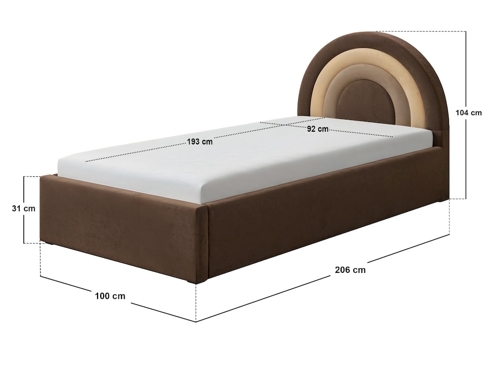 image 1 of Flair Ava Single Velvet Ottoman Bed Brown