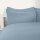 image 5 of OHS Soft Microfibre Plain Duvet Cover and Pillowcase Set, King - Blue