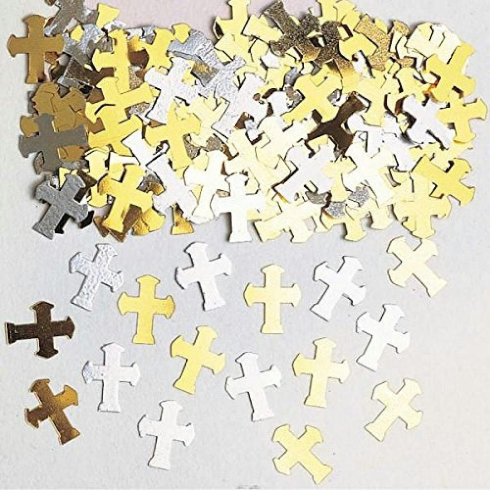 Amscan Metallic Crosses Confetti - Gold/Silver - 14g