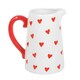 image 4 of Something Different Heart Ceramic Flower Jug - White/Red - One Size