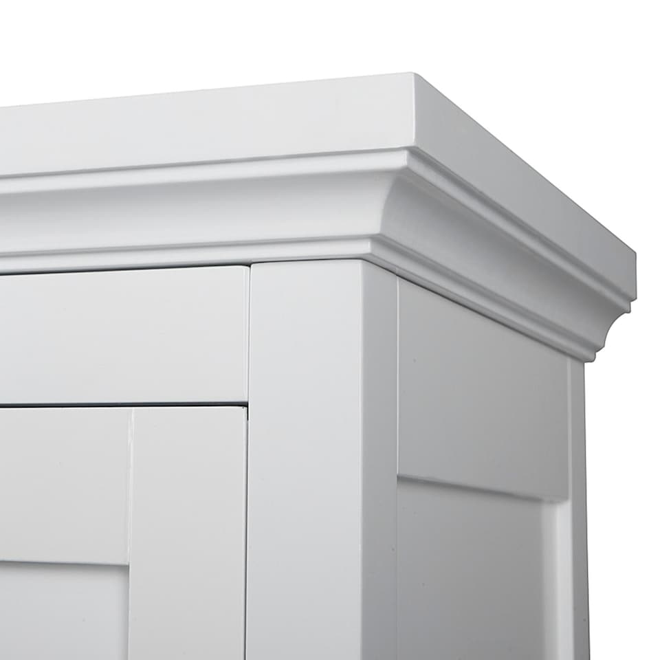 image 1 of Teamson Home Wooden Bathroom Corner Cabinet Standing White