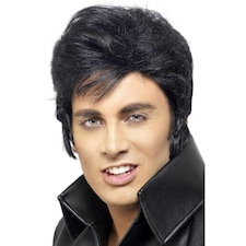 Elvis Lightweight Wig - Black - One Size One Size
