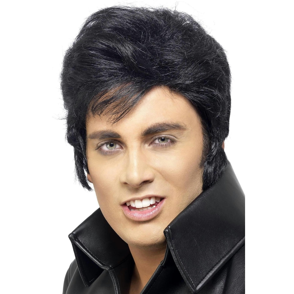 Elvis Lightweight Wig - Black - One Size One Size