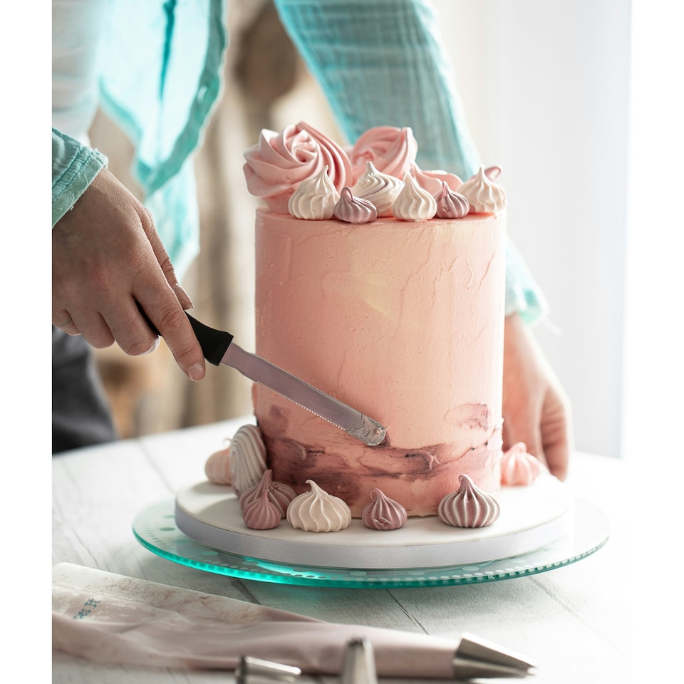 image 1 of KitchenCraft Cake Stand Revolving Glass | Clear