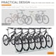 image 6 of HOMCOM Bike Parking Rack Bicycle Locking Storage Stand for 6 Cycling Black