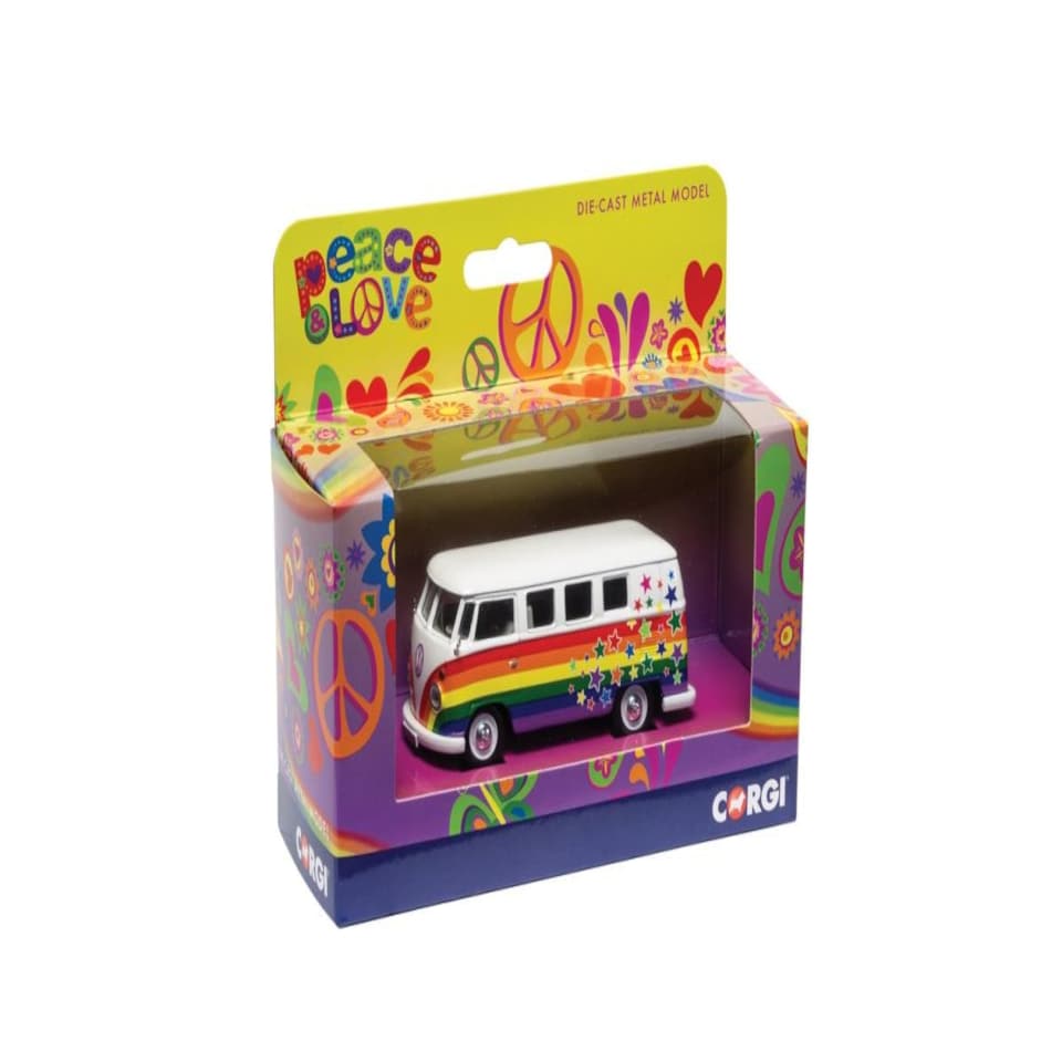 image 1 of Corgi Volkswagen Campervan Peace Love and Wishes