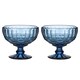 image 2 of Set of 2 Vintage Blue Glass Trifle Bowl and Dessert Bowls Wedding Decorations Ideas 300ml | Blue | Blue | Medium | 2