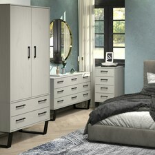 Core Products Texas, 2 Door, 2 Drawer Wardrobe H176cm x W76.5cm x L53cm Grey